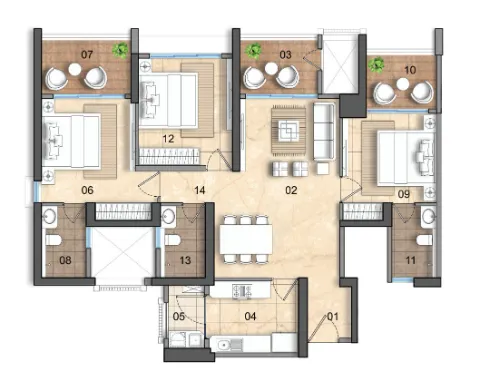 3 BHK Plan